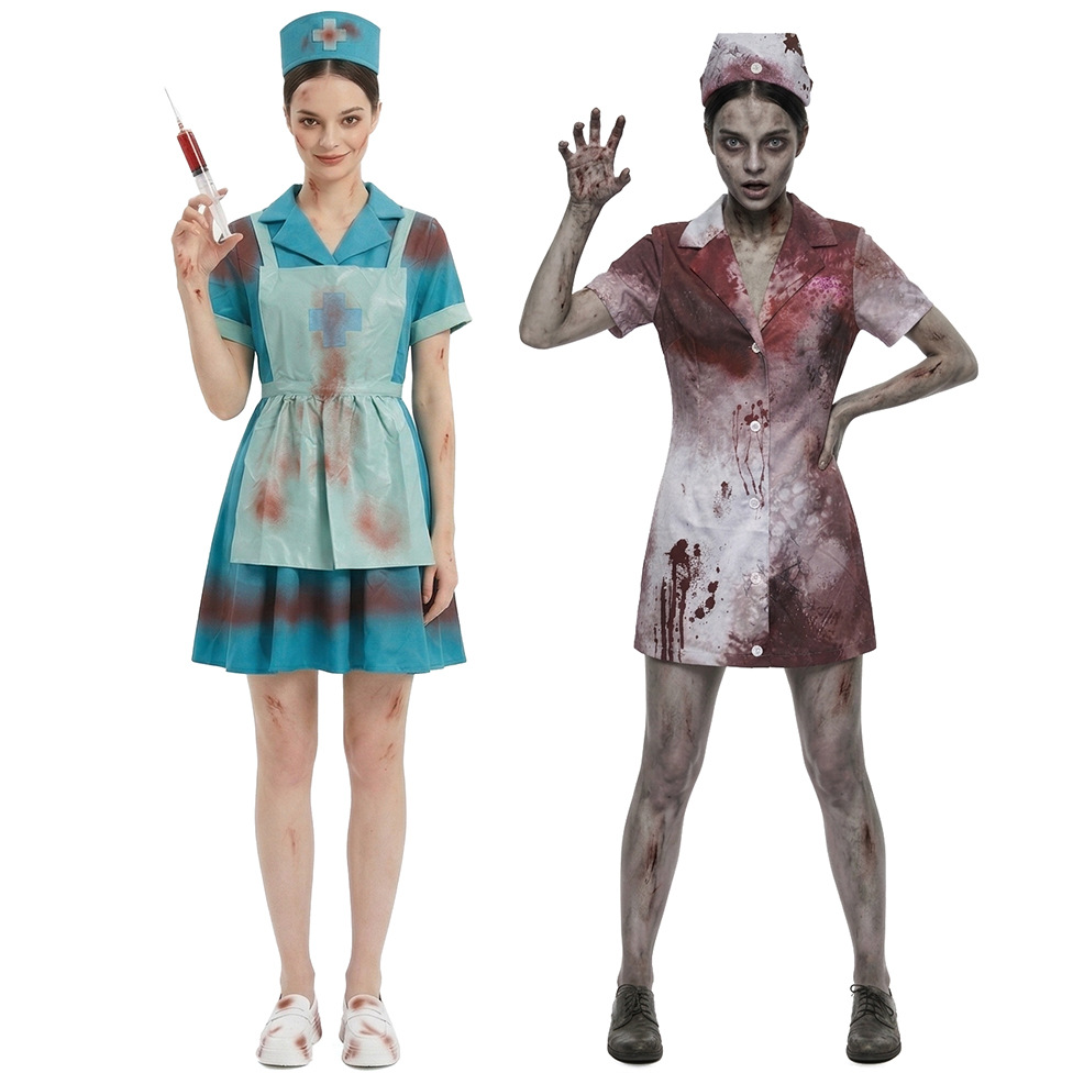 Women'S Vacation Accessories - Bloedige, versleten zombie-verpleegsterkostuum voor vrouwen Horror