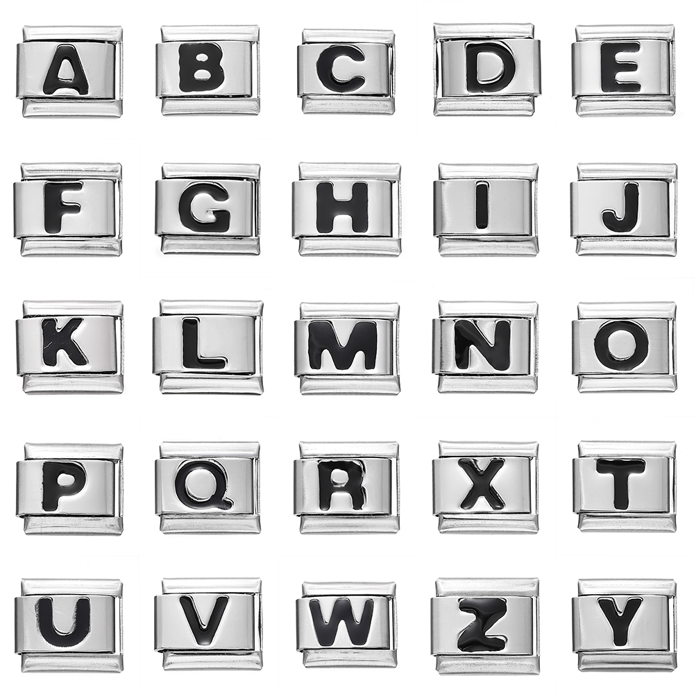 Women Accessories In English - Mode Zwart 26 Engelse Letters Italiaanse