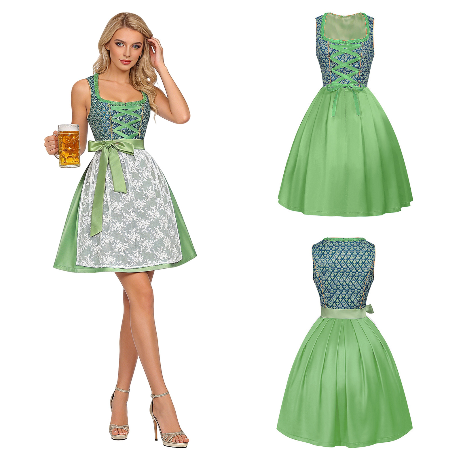 Women'S Vacation Accessories - Beieren Oktoberfest Kostuum Dirndl Jurk Dienstmeisjesjurk